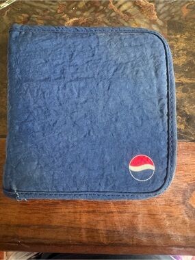 Pepsi Blue Textured Fabric Case with Logo Tag 12 holders